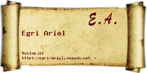 Egri Ariel névjegykártya